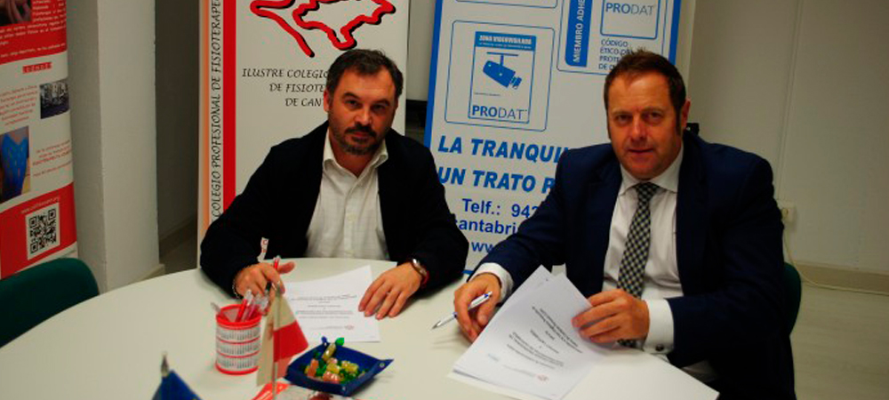 Firmado convenio de colaboración con el ILUSTRE COLEGIO PROFESIONAL DE FISIOTERAPEUTAS DE CANTABRIA