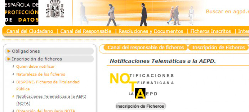 Algunas notas sobre la inscripción de ficheros en el Registro General de Protección de Datos